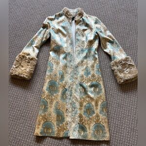 Hype Floral Brocade Jacket with Cream Lining